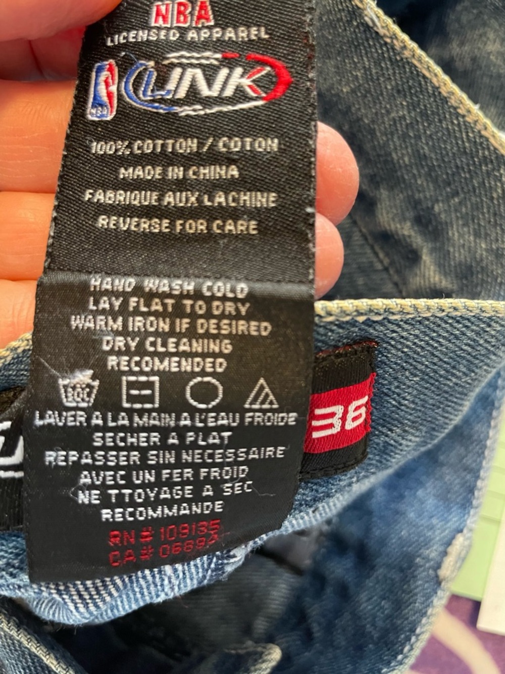 Men's Blue Denim Jean Shorts with Red Rockets Logo - Picture 6 of 14
